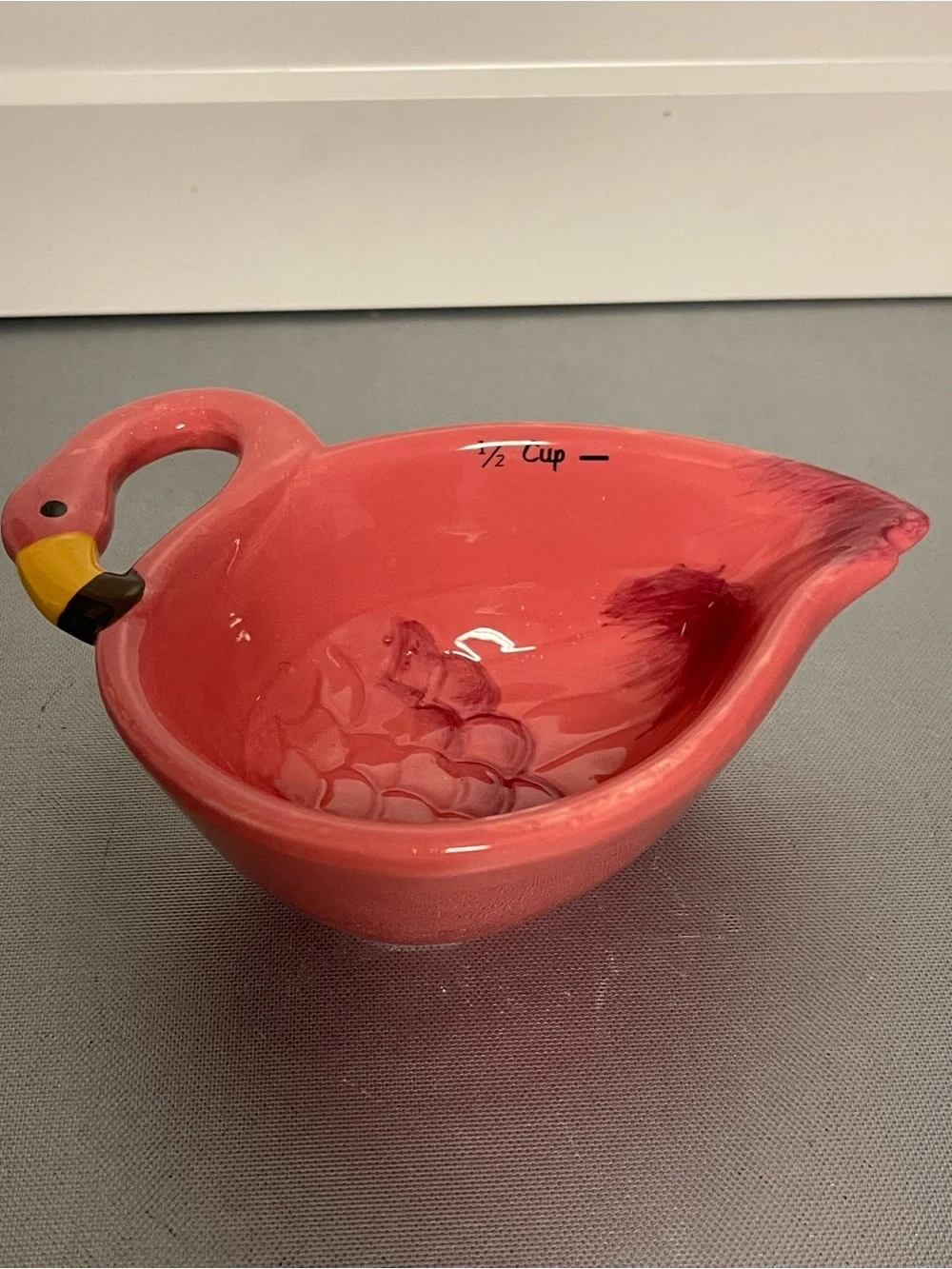Pink Ceramic Flamingo Stackable Measuring Cups - Pink- Excellent Condition